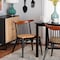 Baxton Studio Parthenia MidCentury  Black and Walnut Brown Finished Mahogany Wood and Natural Rattan Dining Chair 224-12838-ZORO - alternate 1